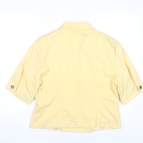 Profiles Womens Yellow Blazer UK 18 Half Sleeve Vintage Lined