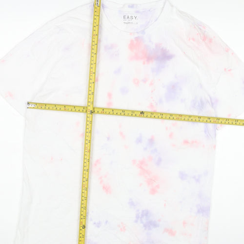 EASY Men’s Multicoloured Tie Dye Cotton T-Shirt Size L Regular Fit