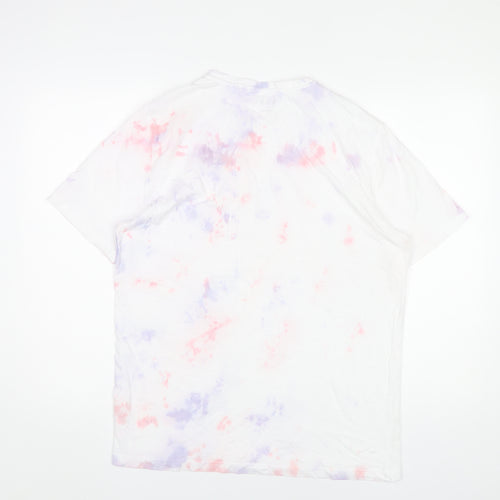 EASY Men’s Multicoloured Tie Dye Cotton T-Shirt Size L Regular Fit