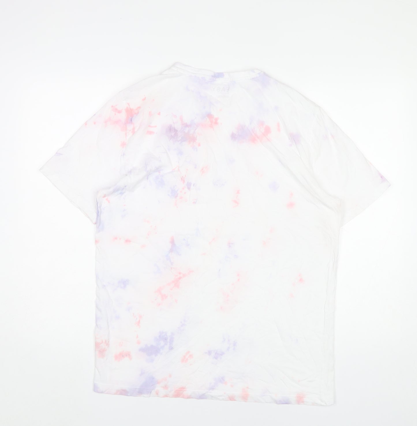 EASY Men’s Multicoloured Tie Dye Cotton T-Shirt Size L Regular Fit