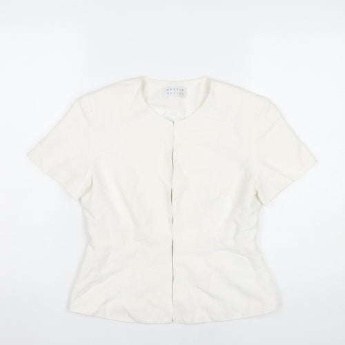 Precis Petite Womens Ivory Linen Blend Blazer Jacket Size 10