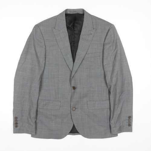 Next Men’s Grey Wool Blend Blazer Jacket 38 Short Formal Suit