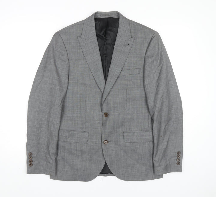 Next Men’s Grey Wool Blend Blazer Jacket 38 Short Formal Suit