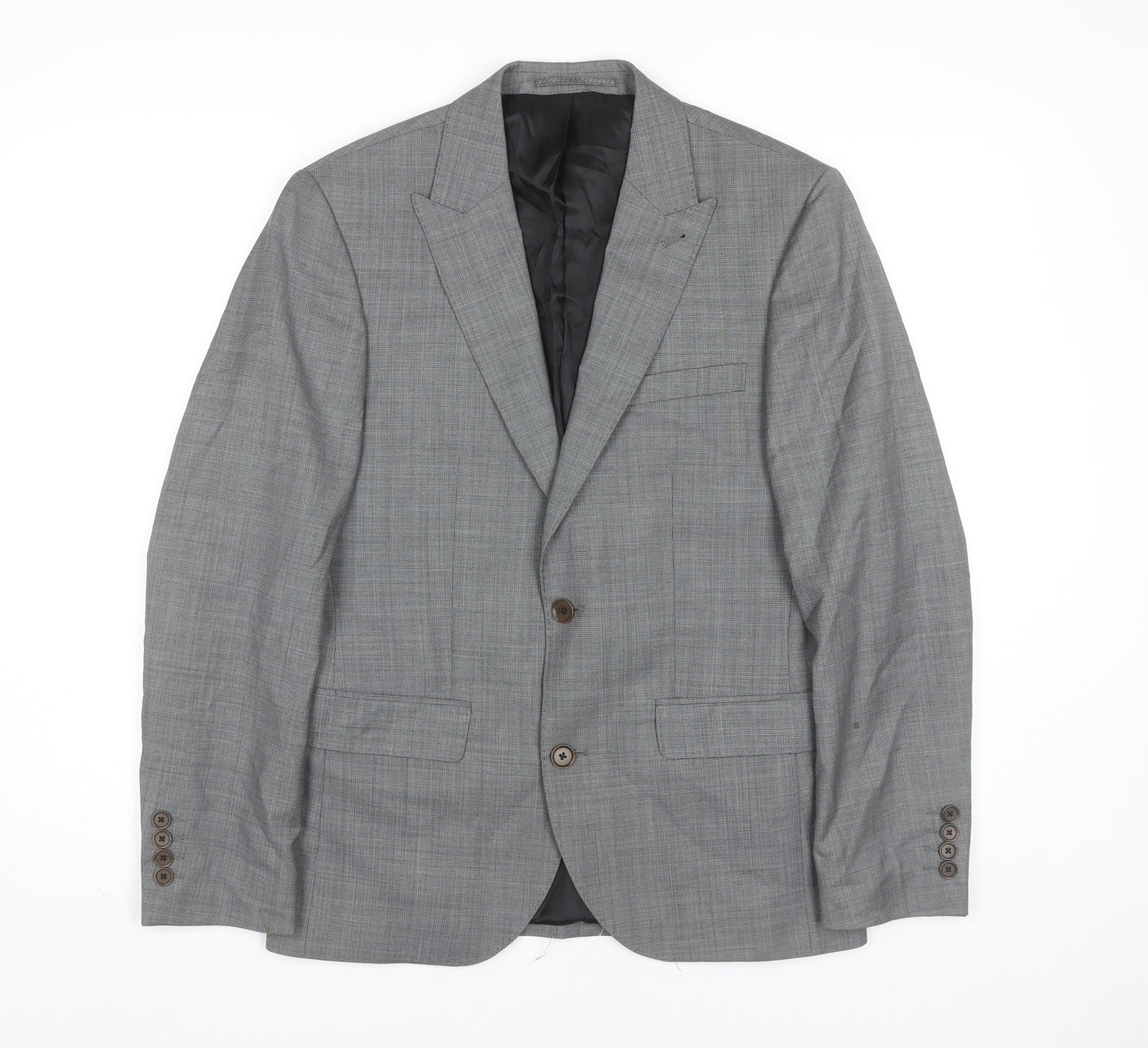 Next Men’s Grey Wool Blend Blazer Jacket 38 Short Formal Suit