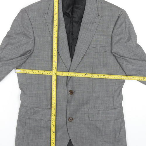 Next Men’s Grey Wool Blend Blazer Jacket 38 Short Formal Suit