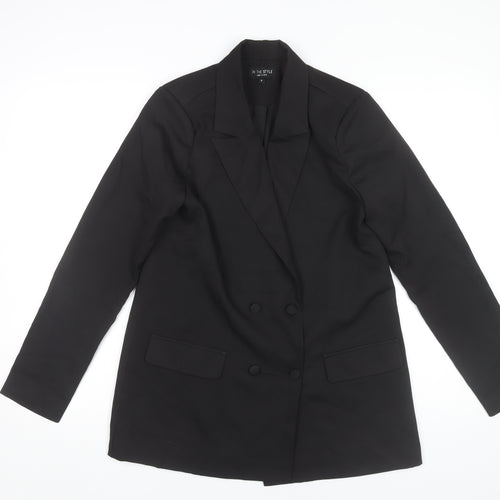 In The Style Women Black Size 8 Double-Breasted Blazer Jacket