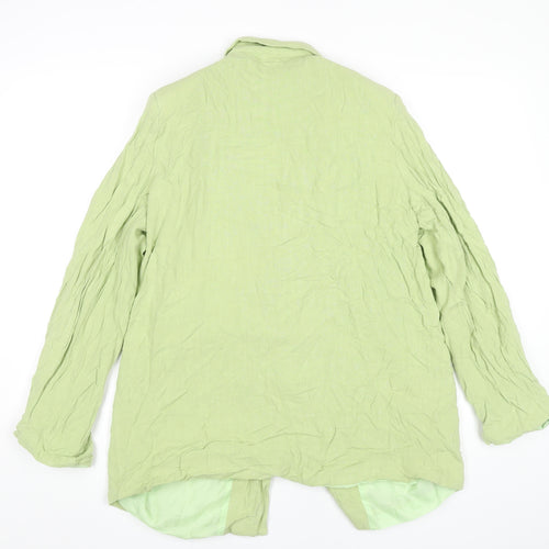 PrettyLittleThing Women’s Green Blazer UK 12 Linen Viscose Workwear
