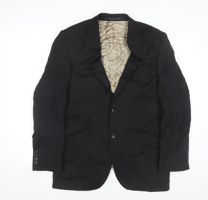 Marks and Spencer Men's Black 38R Wool Blend Blazer Jacket