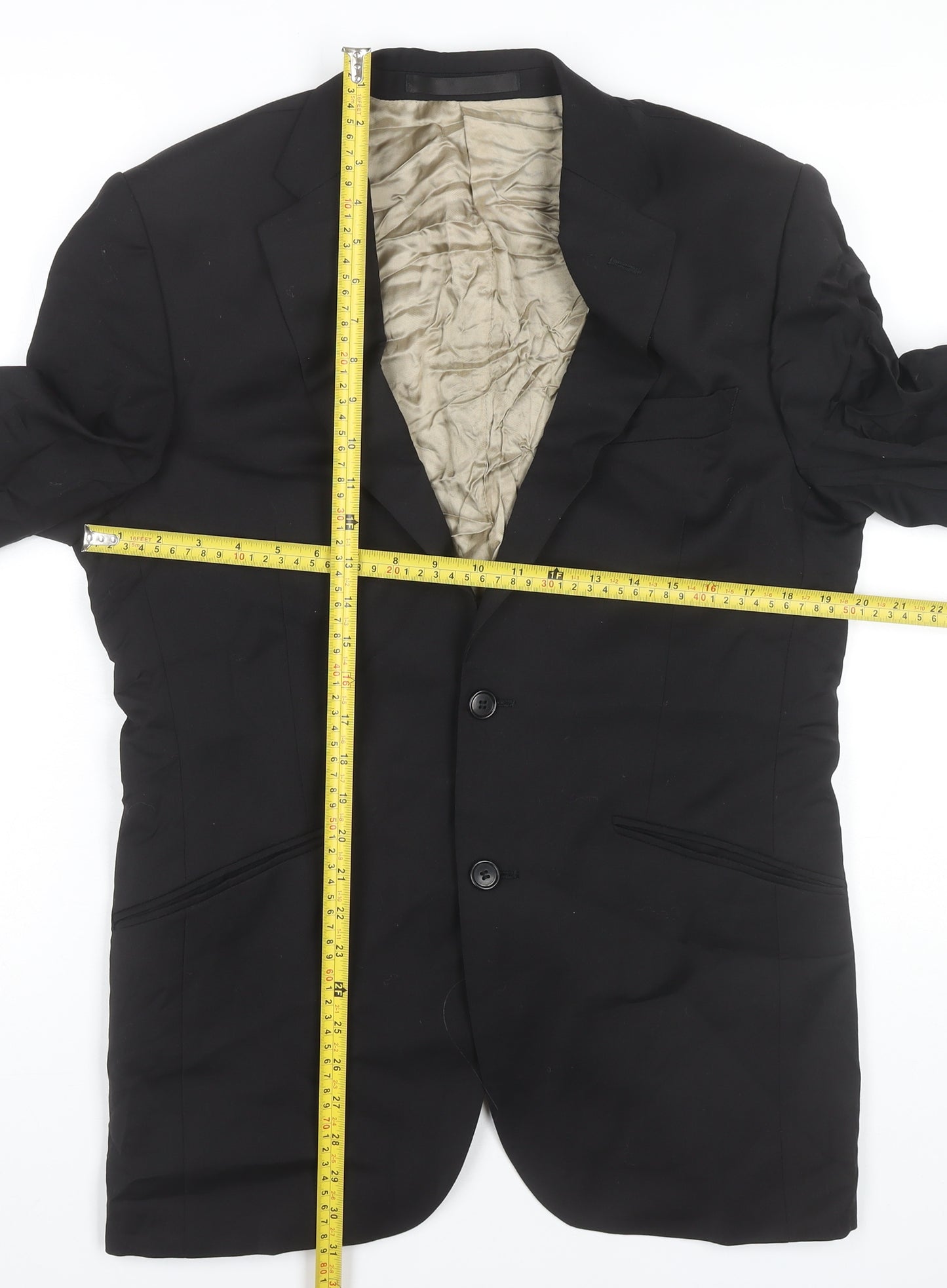 Marks and Spencer Men's Black 38R Wool Blend Blazer Jacket