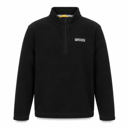 Regatta Boys Black Fleece Pullover Sweatshirt 11-12 Years 1/4 Zip Outdoor