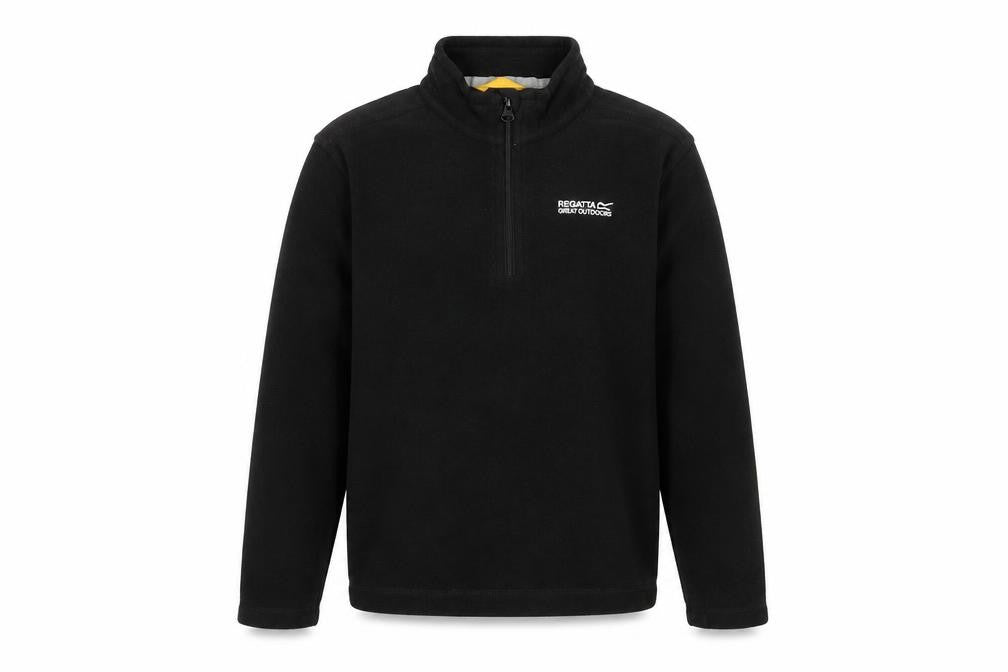 Regatta Boys Black Fleece Pullover Sweatshirt 11-12 Years 1/4 Zip Outdoor