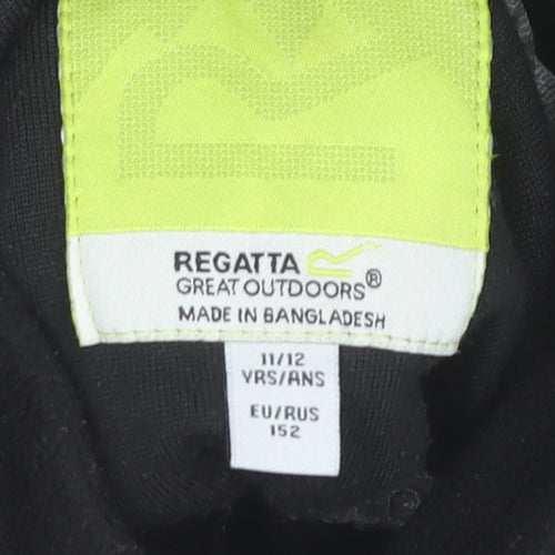 Regatta Boys Black Fleece Pullover Sweatshirt 11-12 Years 1/4 Zip Outdoor