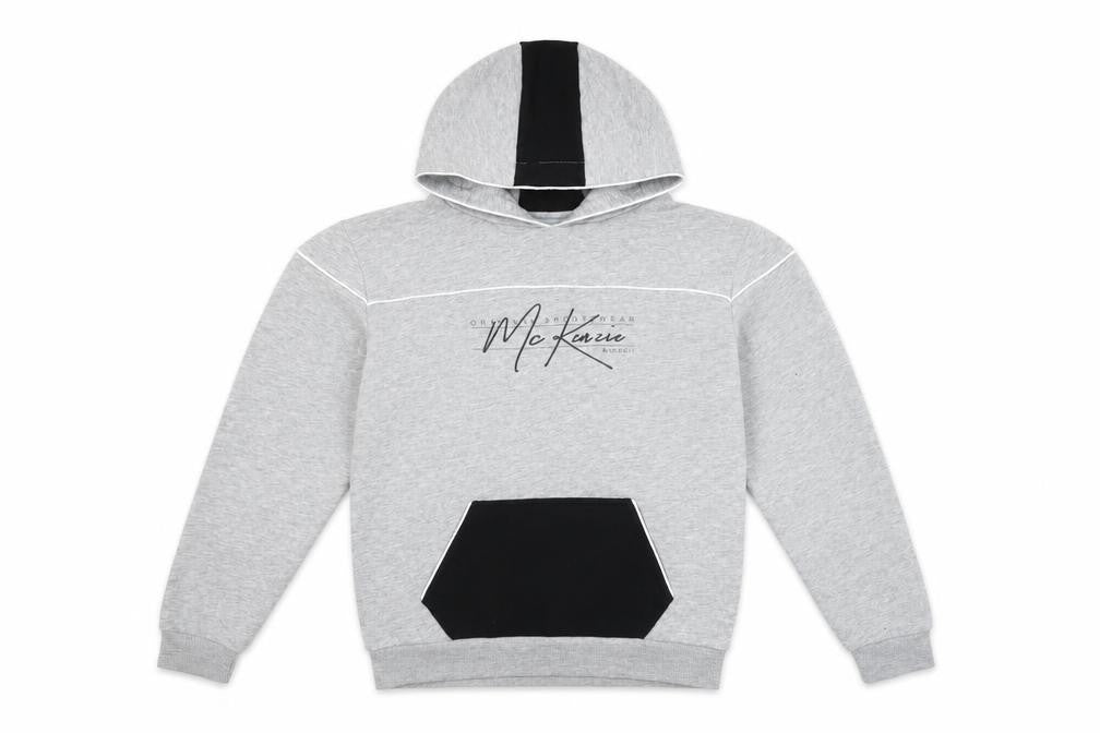 McKenzie Boys Grey Hoodie 13-15 Years Pullover Logo Sportswear