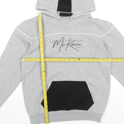 McKenzie Boys Grey Hoodie 13-15 Years Pullover Logo Sportswear