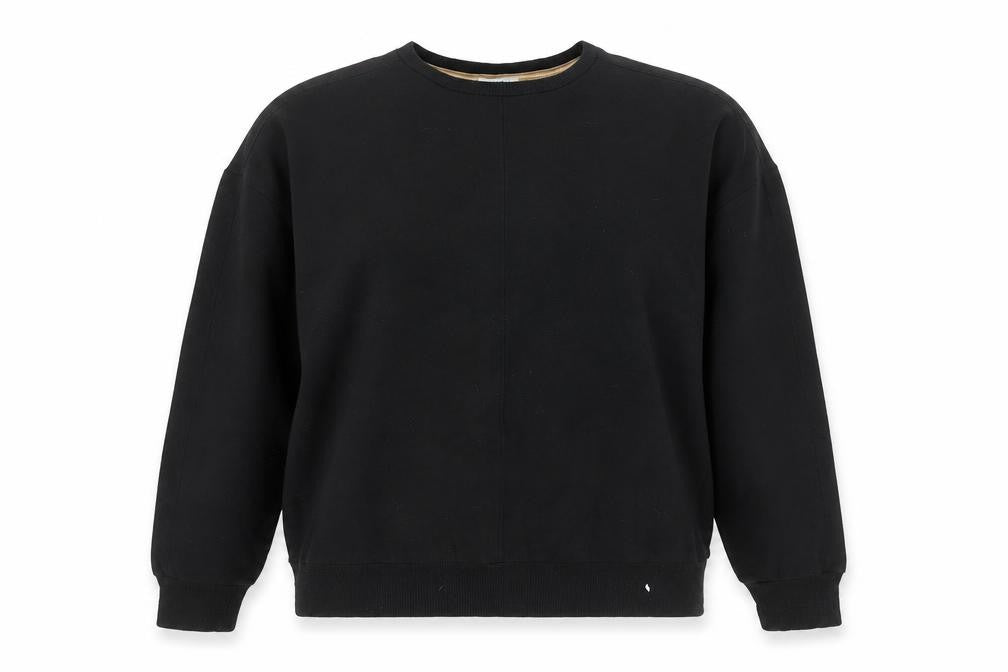 Front view of Jigsaw Women’s Black Pullover Sweatshirt M Viscose Blend Crew Neck
