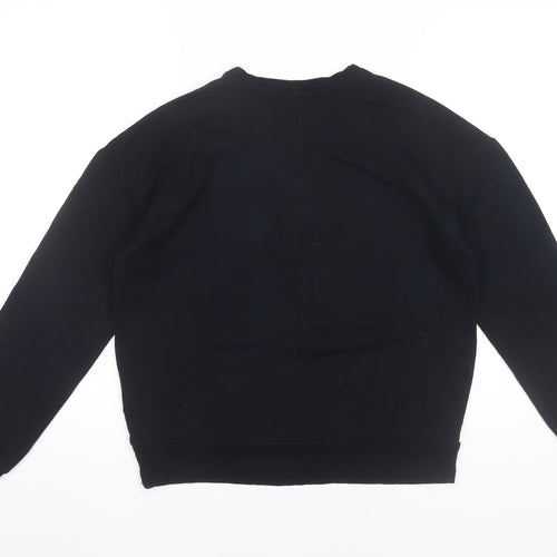 Jigsaw Women’s Black Pullover Sweatshirt M Viscose Blend Crew Neck