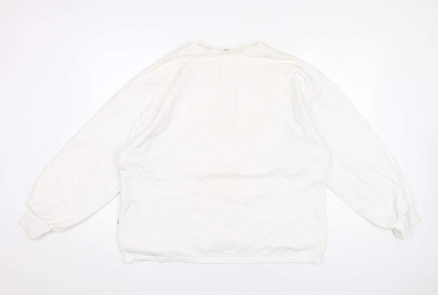 Levi's Women's White Small Logo Pullover Sweatshirt Long Sleeve