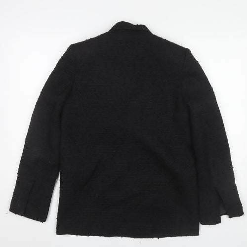 Zara Womens Black Blazer XS Mid-Length Classic Button Jacket