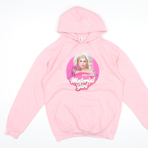 Just Hoods Womens Pink Hoodie Small Baga Chipz Material Girl Graphic