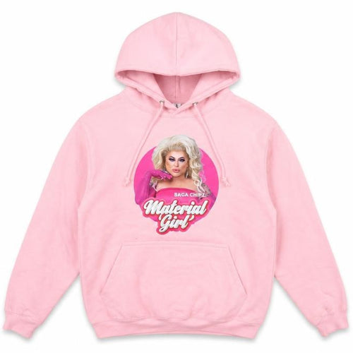 Just Hoods Womens Pink Hoodie Small Baga Chipz Material Girl Graphic