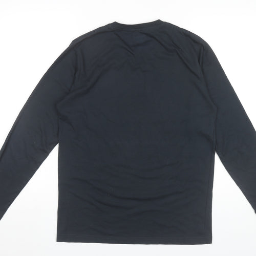 Bumchums Men’s Black Long Sleeve V-Neck Cotton T-Shirt Size L
