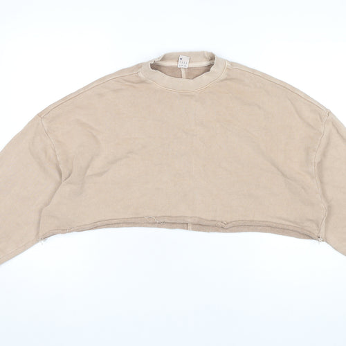 Reebok Womens Beige Pullover Sweatshirt M Casual Athletic