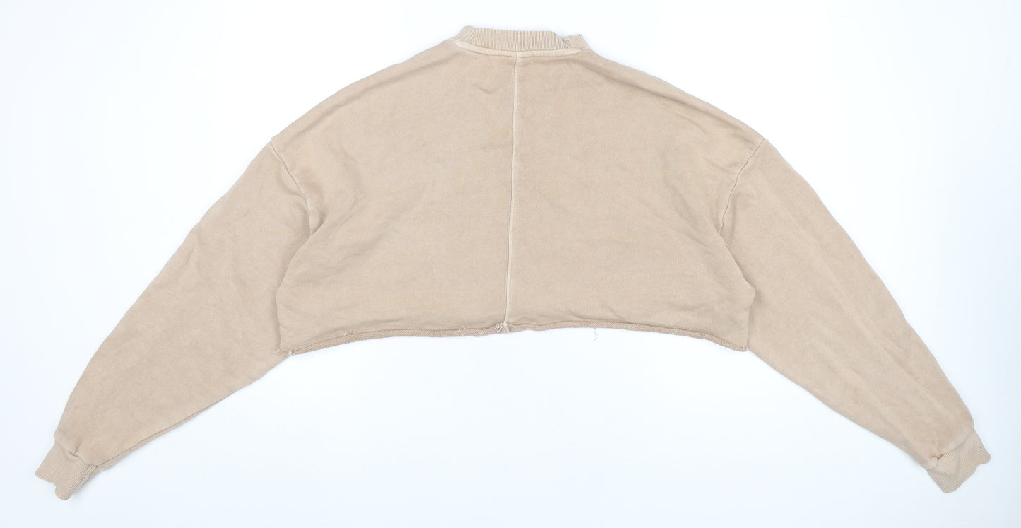 Reebok Womens Beige Pullover Sweatshirt M Casual Athletic