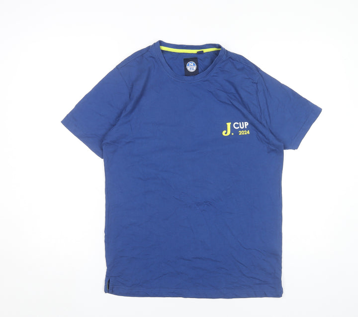 North Sails Men's Blue Medium Graphic Logo Crew Neck T-Shirt