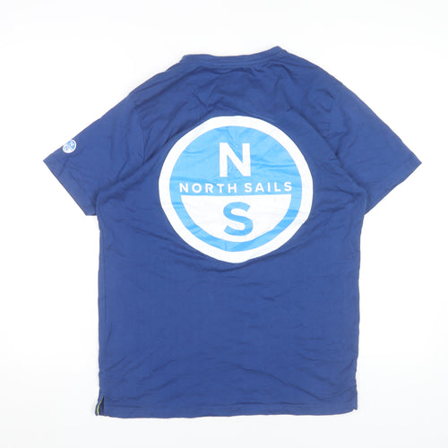 North Sails Men's Blue Medium Graphic Logo Crew Neck T-Shirt