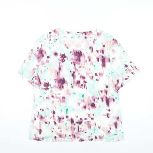 Eastex Women’s Multicoloured Abstract T-Shirt UK 14 Viscose Blend