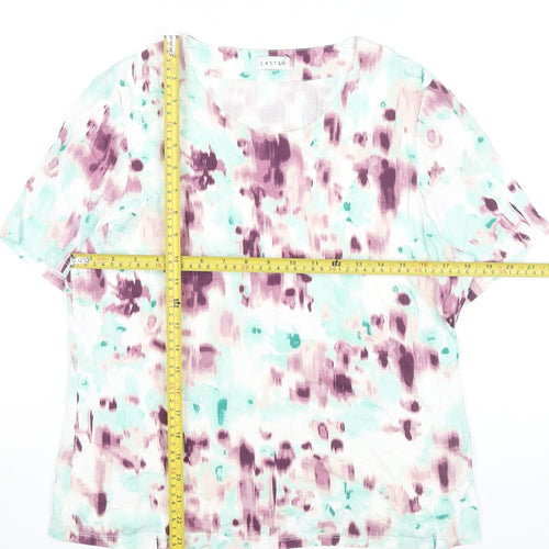 Eastex Women’s Multicoloured Abstract T-Shirt UK 14 Viscose Blend