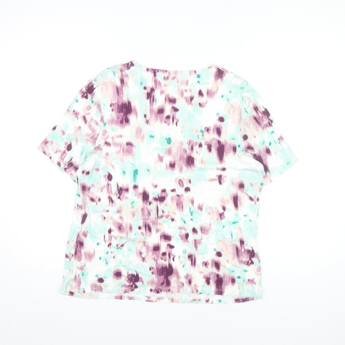 Eastex Women’s Multicoloured Abstract T-Shirt UK 14 Viscose Blend
