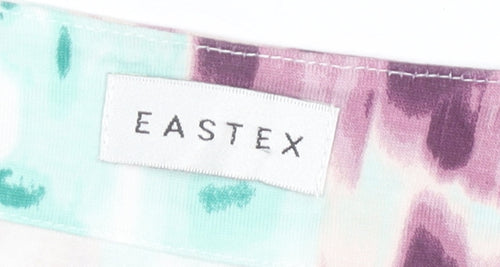 Eastex Women’s Multicoloured Abstract T-Shirt UK 14 Viscose Blend
