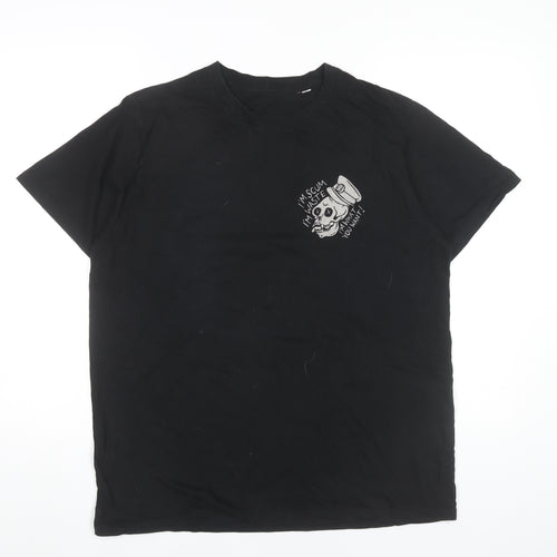 Stanley/Stella Men Black L Skull Snake Rock Graphic T-Shirt