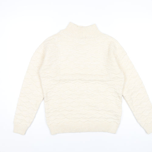 Next Women’s Ivory Mock Neck Knit Jumper XS Long Sleeve