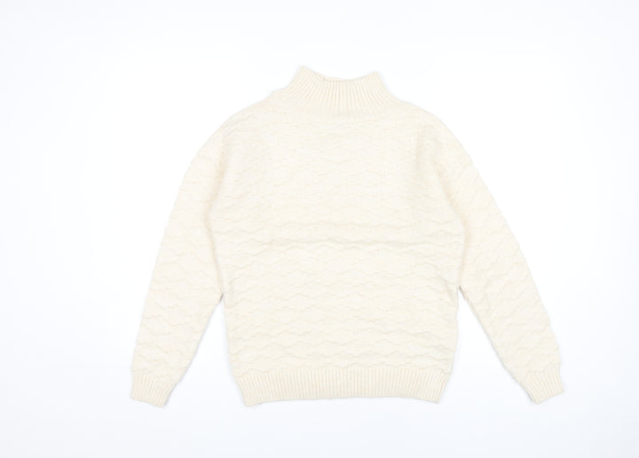 Next Women’s Ivory Mock Neck Knit Jumper XS Long Sleeve