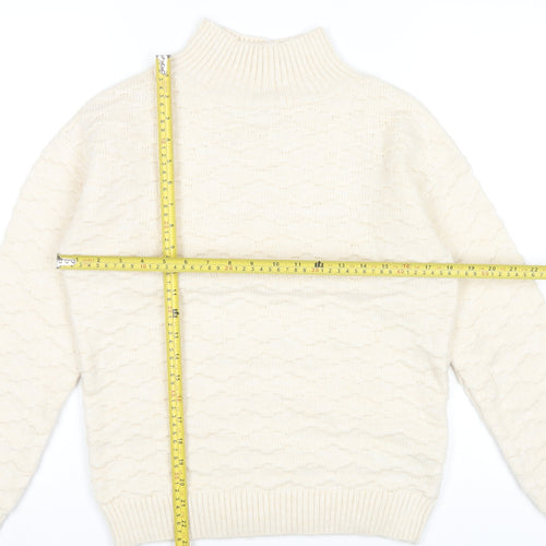 Next Women’s Ivory Mock Neck Knit Jumper XS Long Sleeve