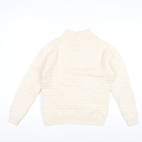 Next Women’s Ivory Mock Neck Knit Jumper XS Long Sleeve