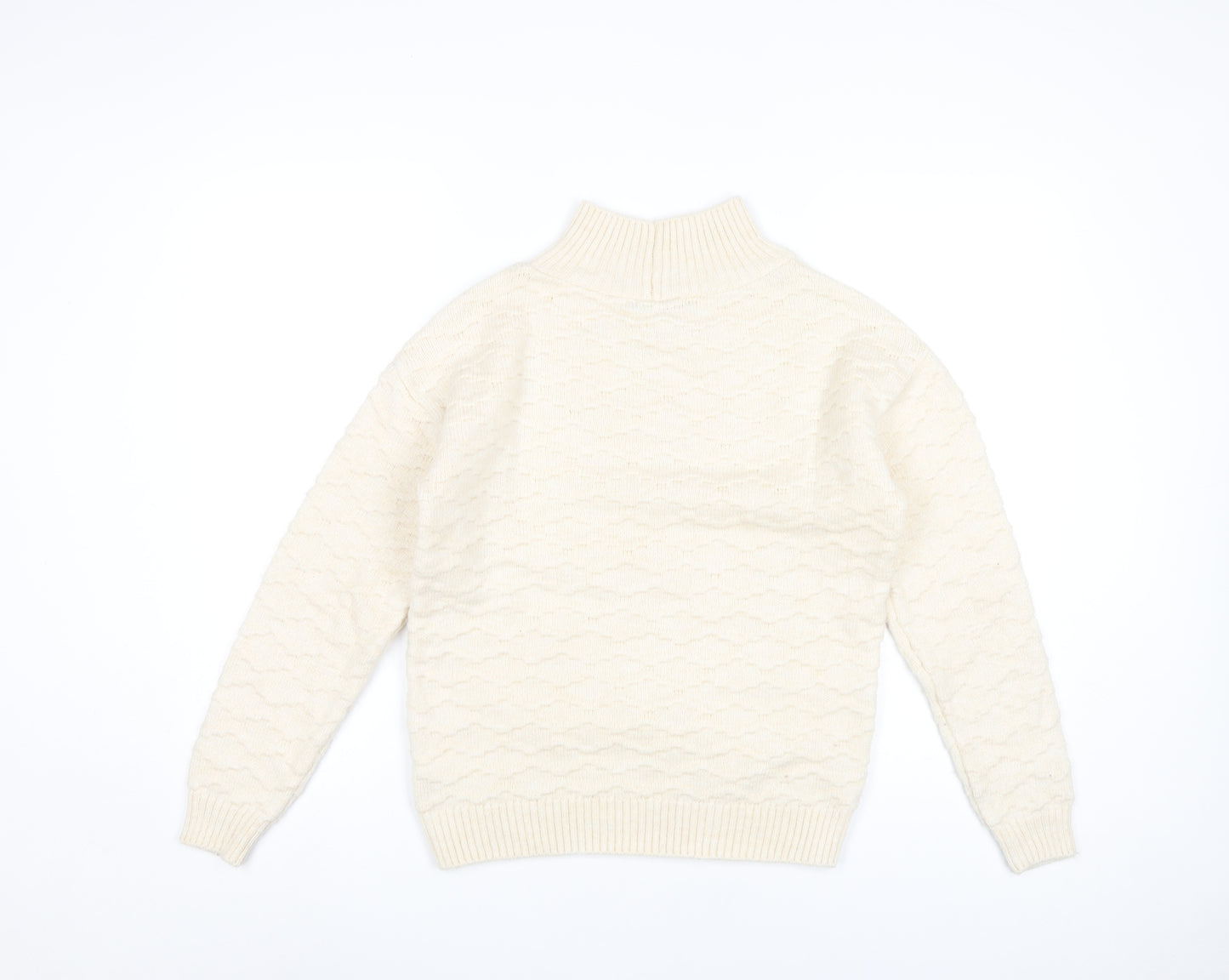 Next Women’s Ivory Mock Neck Knit Jumper XS Long Sleeve