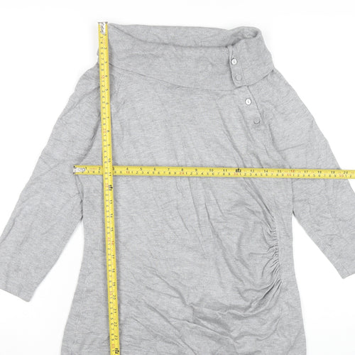 Phase Eight Women Grey Size 12 Cowl Neck Knit Tunic Jumper