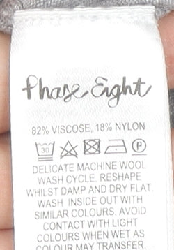 Phase Eight Women Grey Size 12 Cowl Neck Knit Tunic Jumper