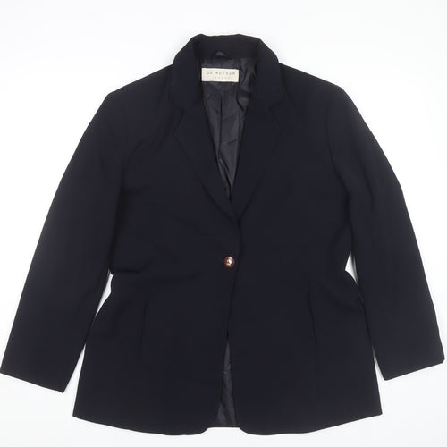 De Keyser Women Black Size 18 Single-Breasted Blazer Jacket