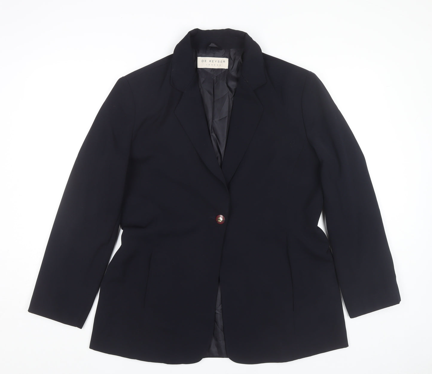De Keyser Women Black Size 18 Single-Breasted Blazer Jacket