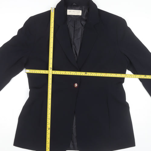 De Keyser Women Black Size 18 Single-Breasted Blazer Jacket