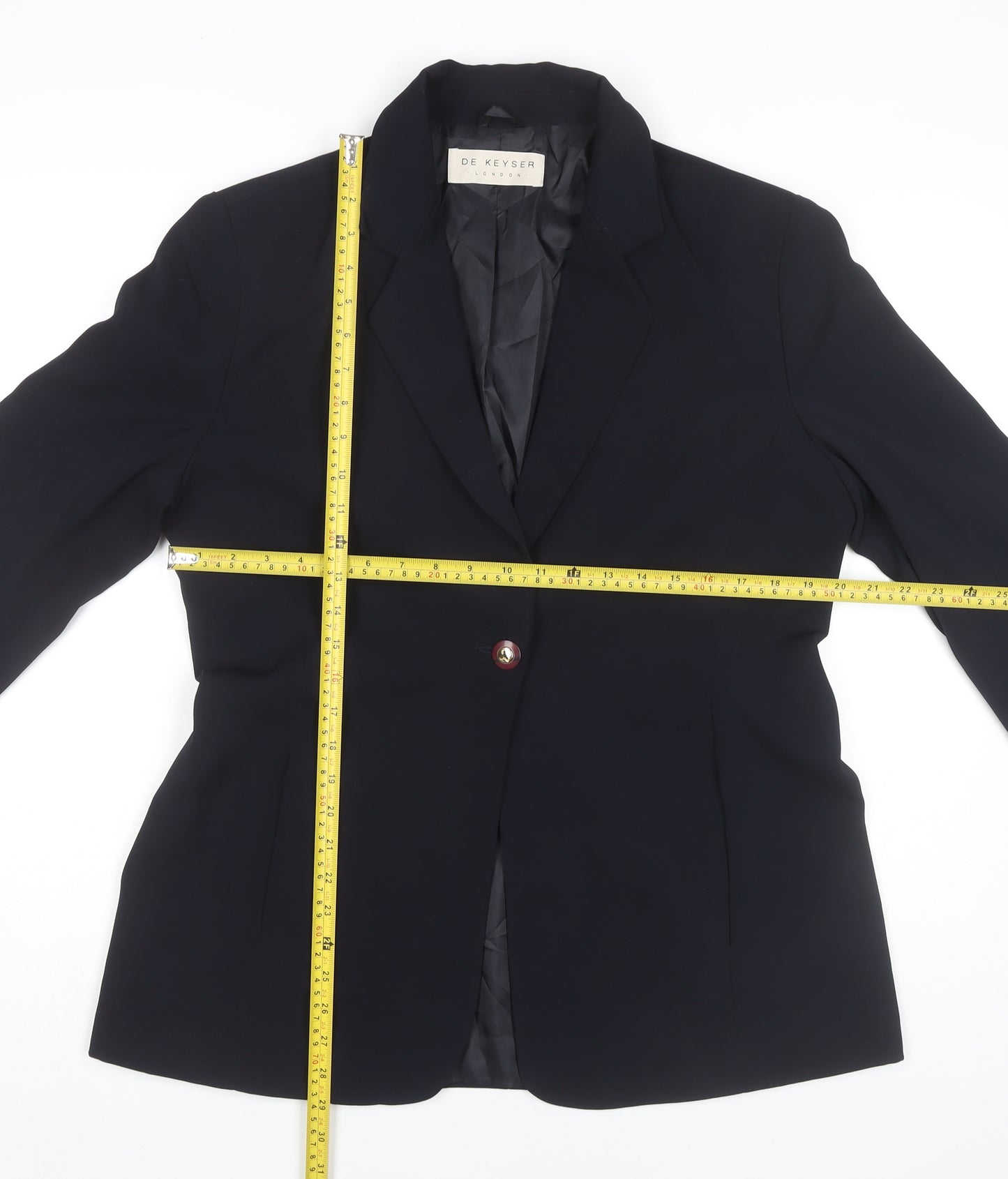 De Keyser Women Black Size 18 Single-Breasted Blazer Jacket