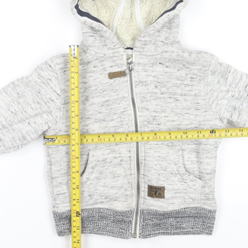 Next Unisex Baby Grey Hooded Jacket 18-24 Months Polyester Cotton Zip