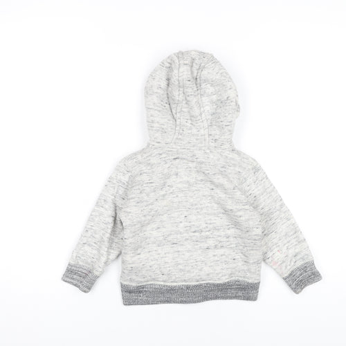 Next Unisex Baby Grey Hooded Jacket 18-24 Months Polyester Cotton Zip