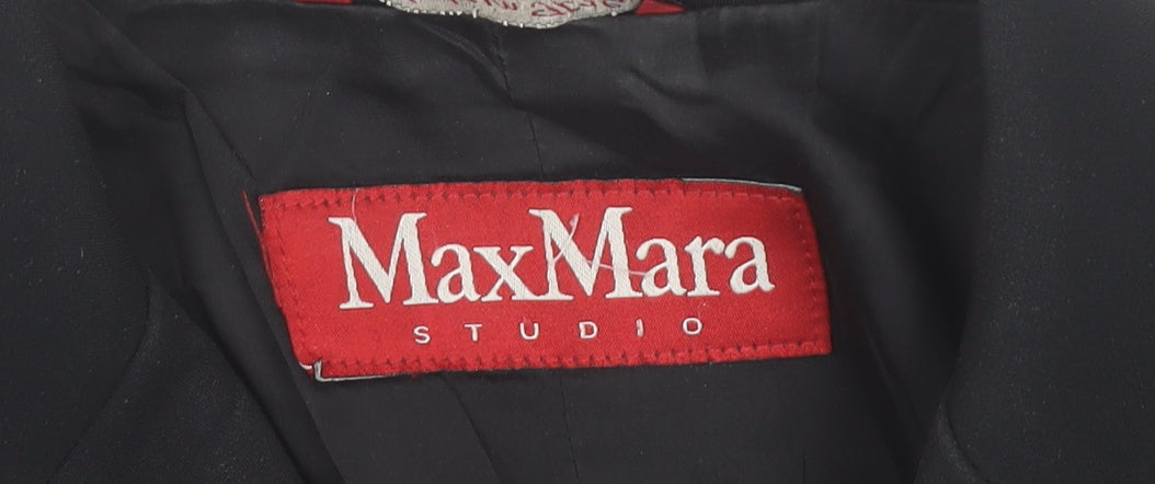 MaxMara Studio Women's Black Blazer Jacket Size 10 Tailored Workwear
