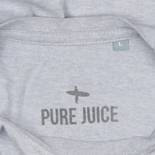 Pure Juice Men’s Grey Graphic Print Crew Neck T-Shirt Size L