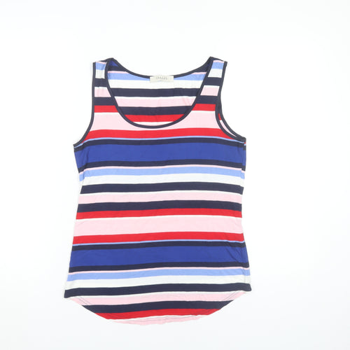 Oasis Womens Multicoloured Striped Tank Top S Scoop Neck